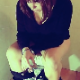 A plump girl lights and smokes a cigar while taking a hard, stubborn shit into a toilet. A loud fart is heard. She strains and pushes for a while, and finally some plops are heard. A good constipation scene. Over 4 minutes.